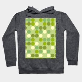 Deco Dots Spheres Circles Orbs Mid Mod Classy Print Pattern Greens Hoodie